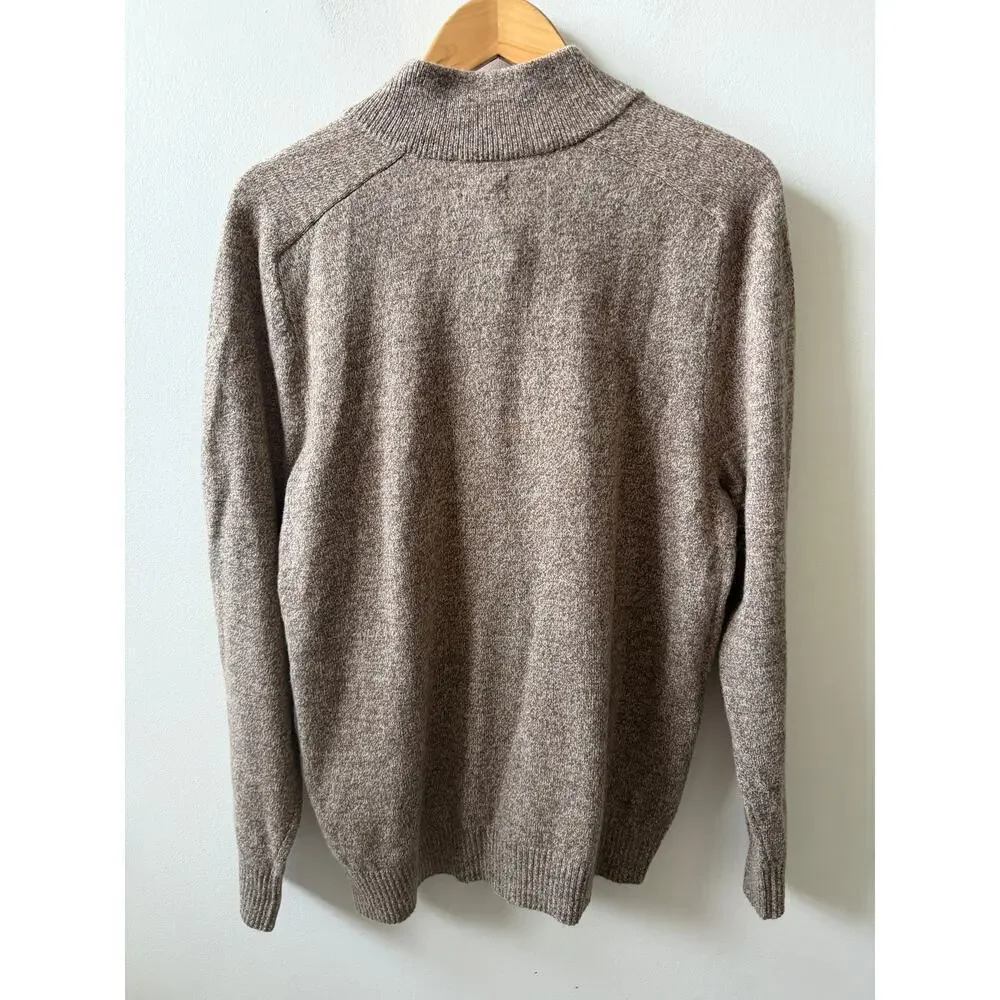 J. Crew lambswool 1/4 zip sweater men's size Large